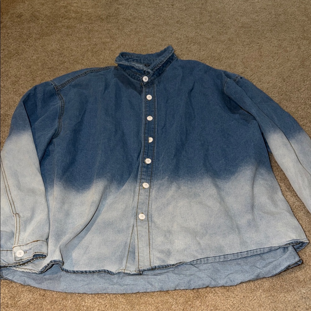 Fashion Nova Blue Ombre Jean Jacket